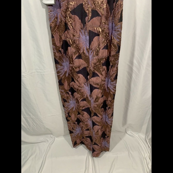 NWT $495 Aidan‎ Mattox Off Shoulder Floral Jacquard Gown Mink Rose [SZ 0 ] - Picture 11 of 12